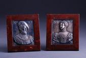 : Par portreta u srebru francuskog kralja Henrija IV (1553 - 1610) i njegove žene Marije Mediči (1573 - 1642)