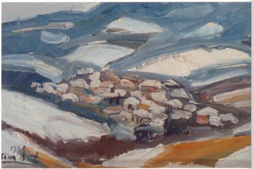 Boža Ilić: Selo u brdima pod snegom