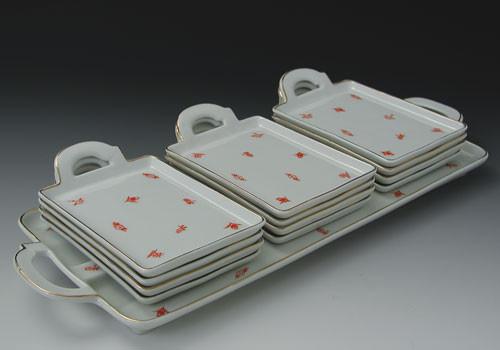 : Komplet pravougaonih porcelanskih tacni