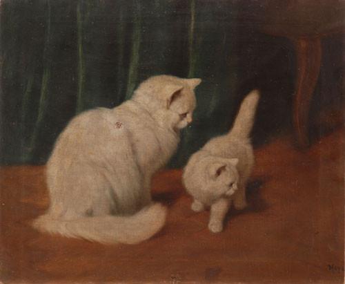 : Arthur Heyer (1872-1931), Dve bele angorske mačke