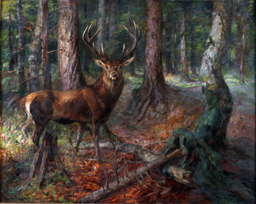 Carl Ritter Von Dombrovski: Jelen u šumi
