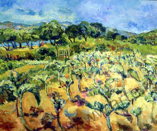 Kosta Hakman: Pejzaž sa maslinovim drvećem