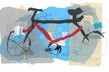 Daniela Morariu: Živahni bicikli, radovi na papiru